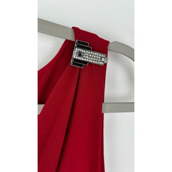 Lauren Ralph Lauren Womens Red Cowl Neck Sheath Dress Ruched Side Size 8 NWT - Picture 10 of 13